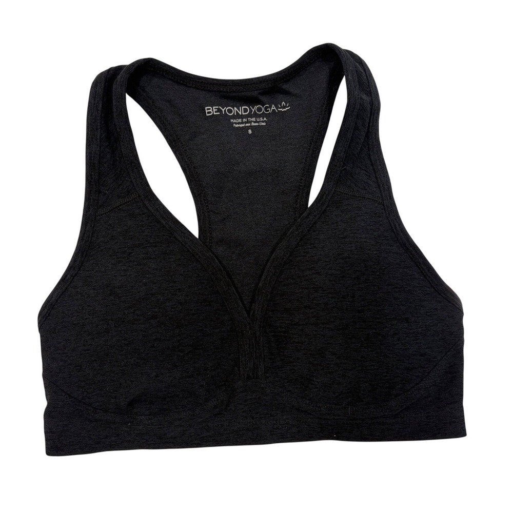 Beyond Yoga Spacedye Lift Your Spirits Bra Black Racerback Sports S Athletic